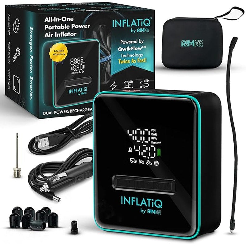INFLATiQ by RIMiQ Portable Tire Inflator Air Compressor