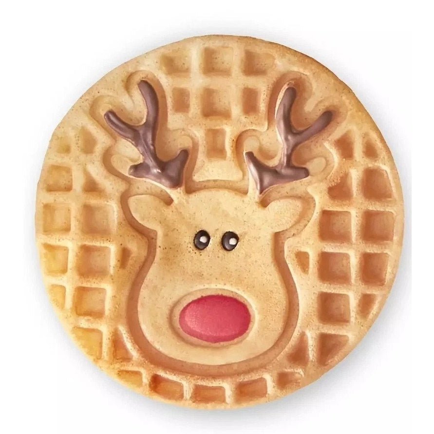 Dash Reindeer Mini Waffle Maker 4” Nonstick Cooking Surface