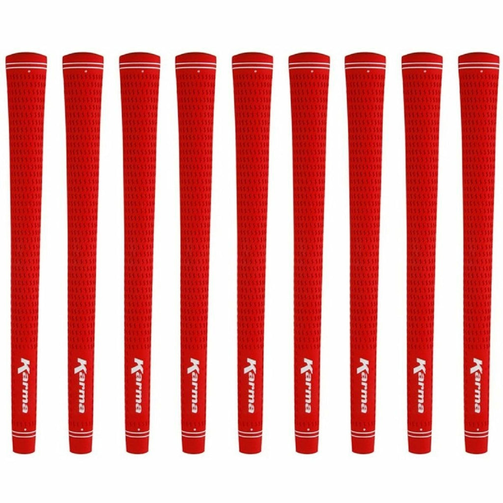 Karma Velour Tour Velvet JUMBO (+1/16") RED 25 Piece Golf Grip Bundle - New!