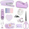 Macaron Desktop Office Stationery Set Stapler Tape Holder Scissors Stapler