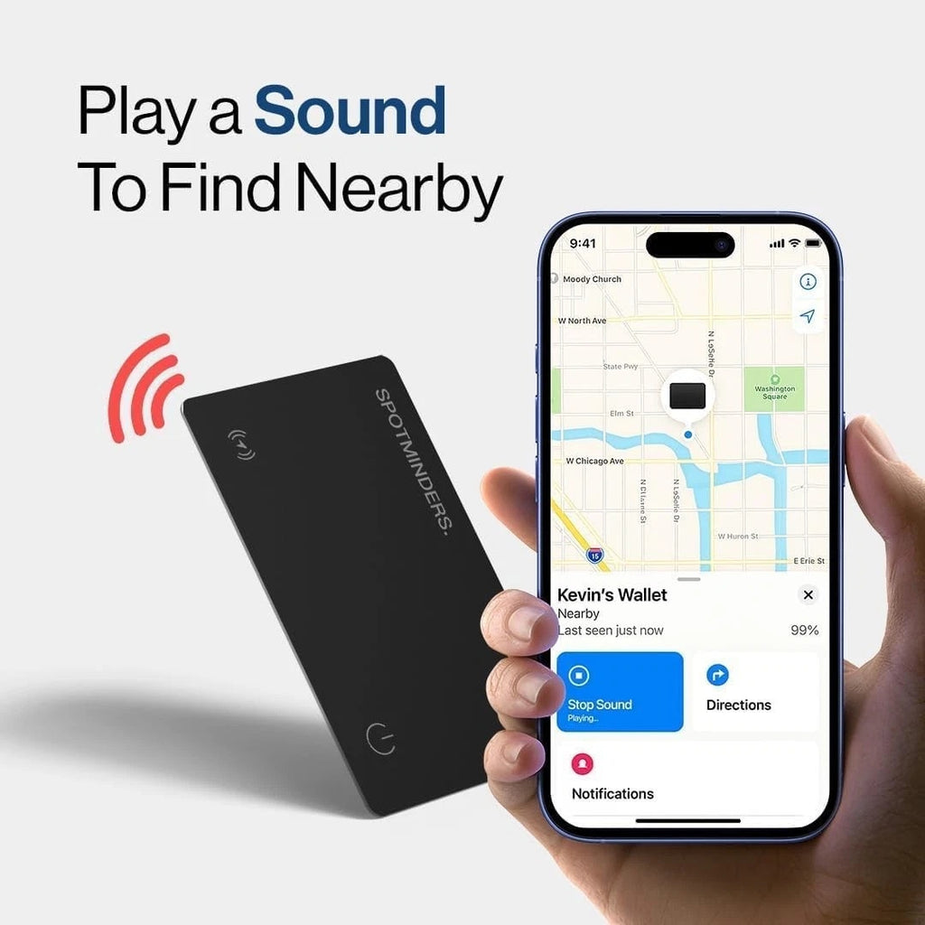 SPOTMINDERS Apple Mfi Certified Wallet Tracker Card for Travel