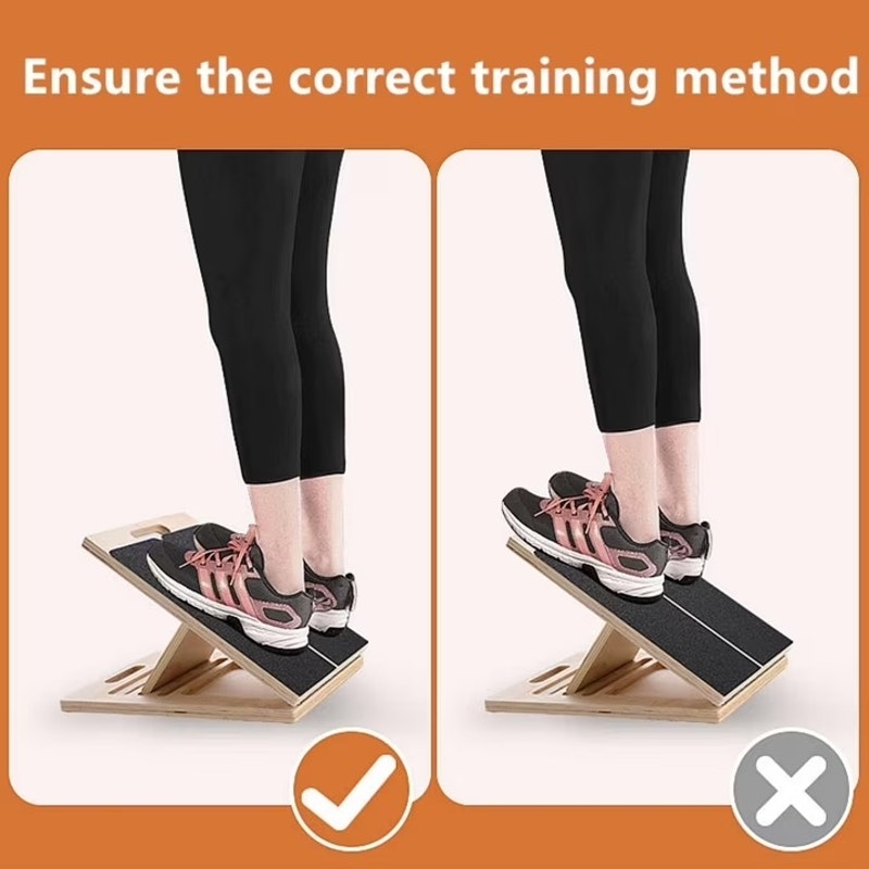 Adjustable Incline Wooden Slant Board Equipment for Home Gym Exercise