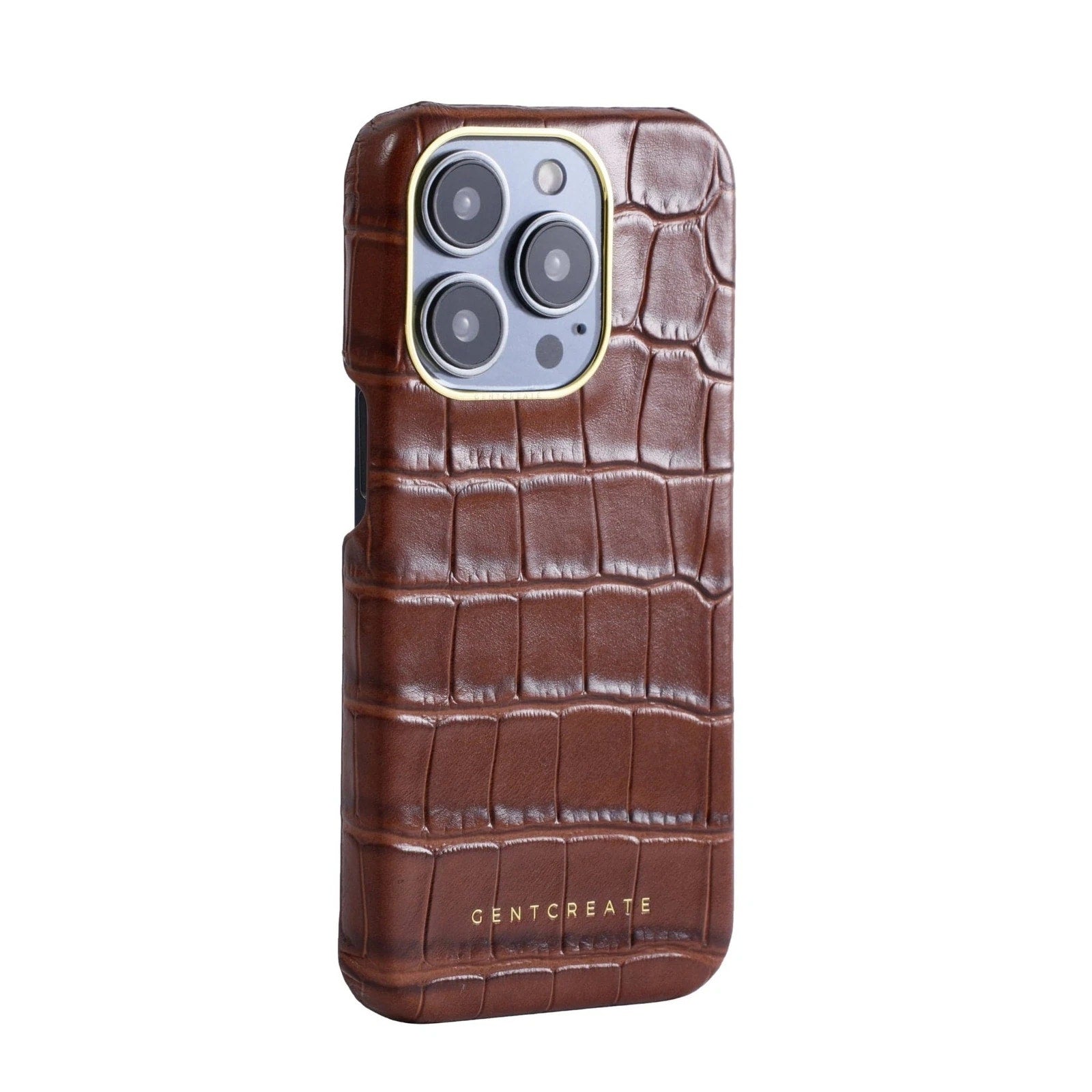 GENTCREATE brown crocodile leather iPhone case