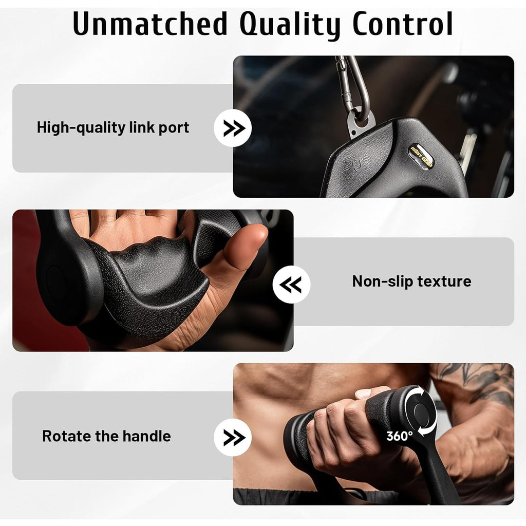 Ergonomic Non-Slip D Handle Cable Attachment- One Handle