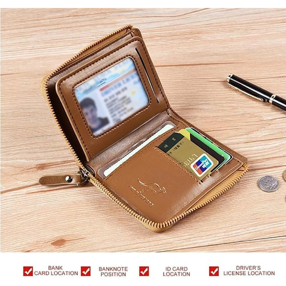 Aiks Kangaroo bifold leather wallet