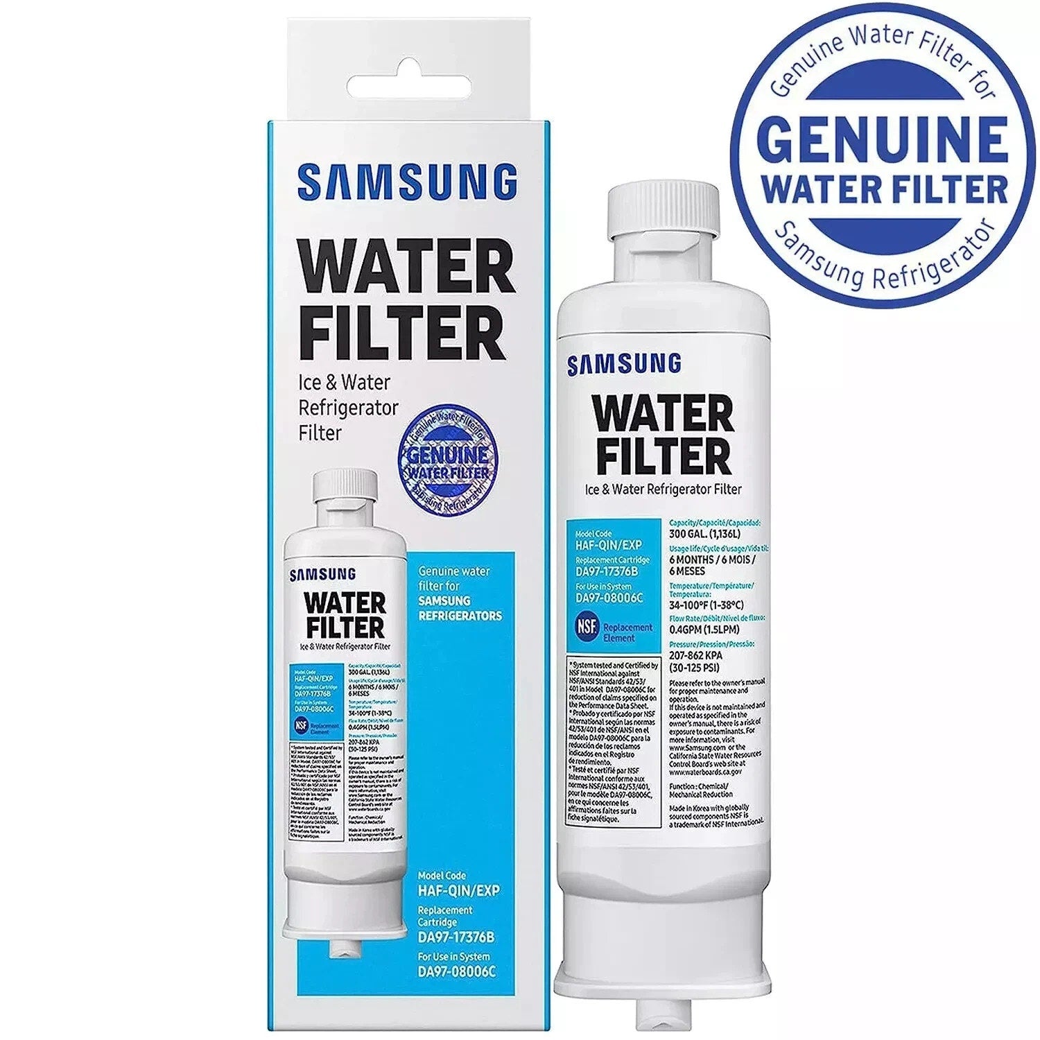 Samsung DA97-17376B HAF-QIN/EXP REFRIGERATOR Water Filter